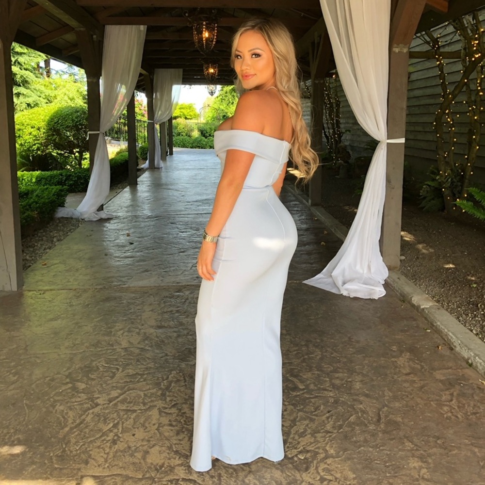 Misguided baby blue maxi dress